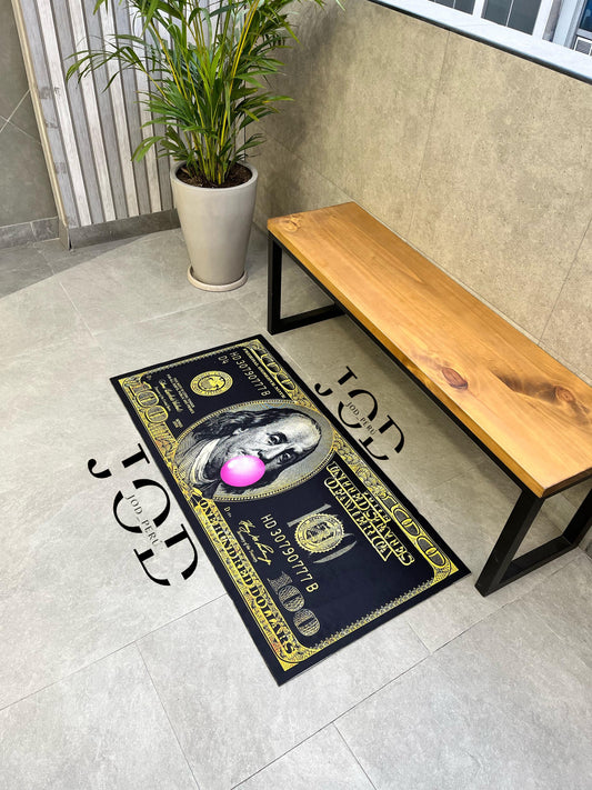 Alfombras exclusiva inspirados en billete $100 con estilo moderno